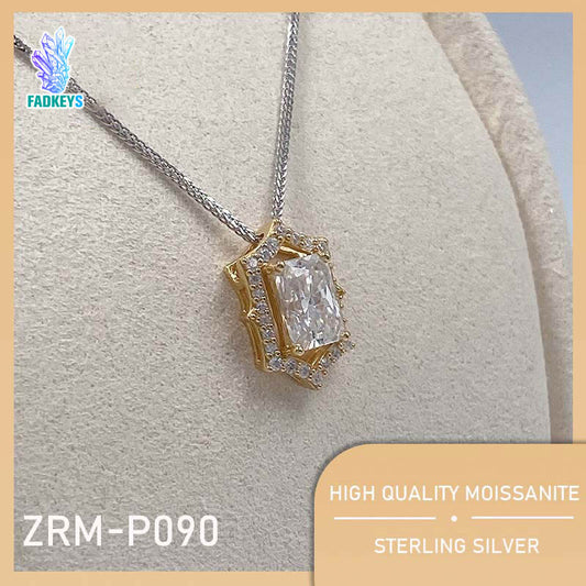 ( Gold Church)925 Sterling Silver Moissanite Necklace【ZRM-P090】