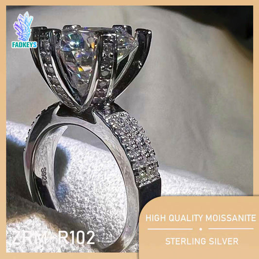 (Azalea)925 Sterling Silver Moissanite Ring【ZRM-R102】