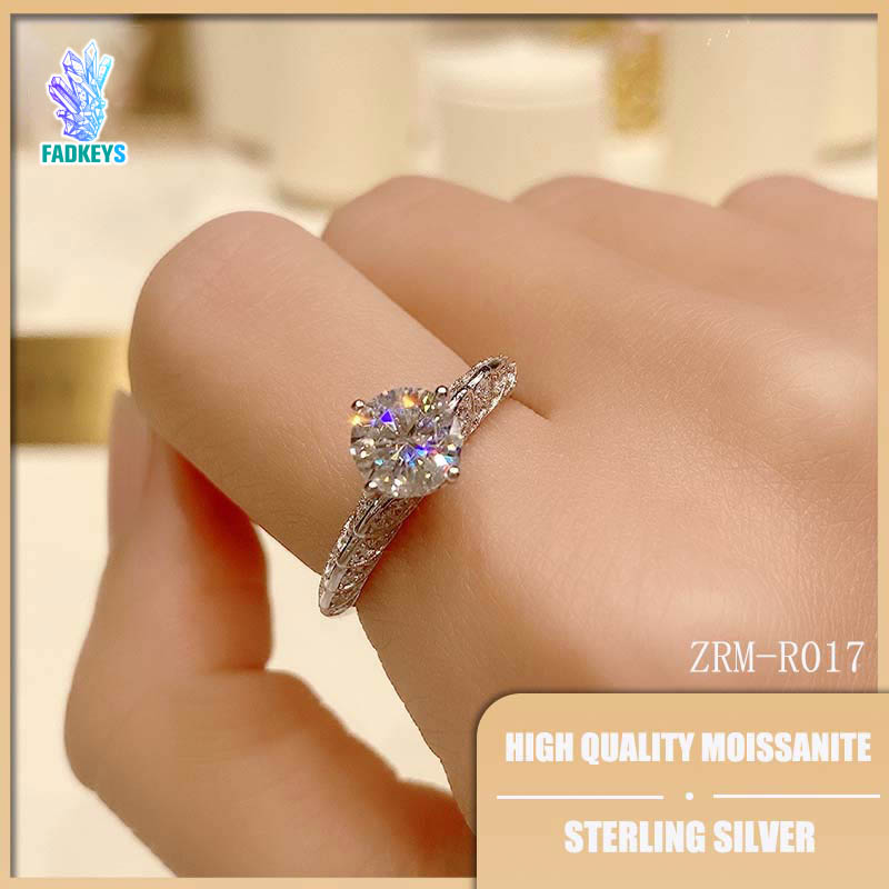 (Angle's Wind)925 Sterling Silver Moissanite Ring【ZRM-R017】