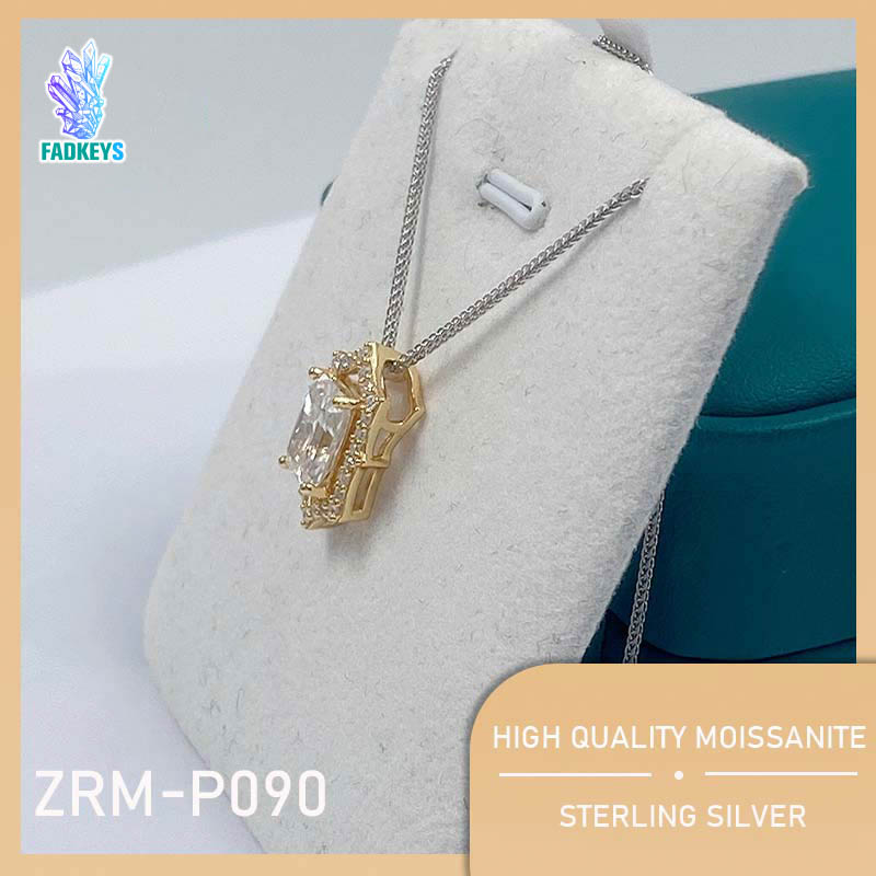 ( Gold Church)925 Sterling Silver Moissanite Necklace【ZRM-P090】