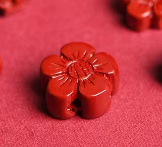 Cinnabar flower charm(5 pcs)